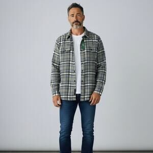 L.L. Bean Scotch Plaid Flannel Shirt NWT Mens Sz M Gray Traditional Fit Rustic